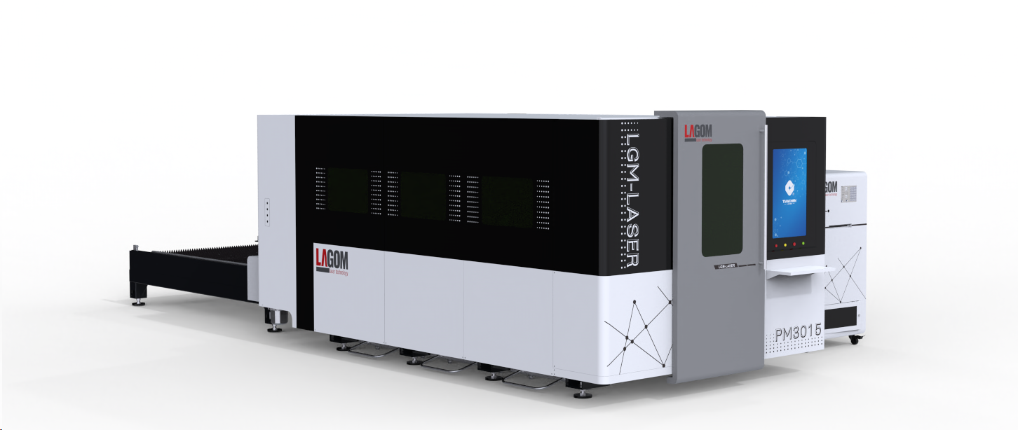 lagom lazer fiber kesim makinesi kapali tip max raycus rezenator boci raytools laser head f