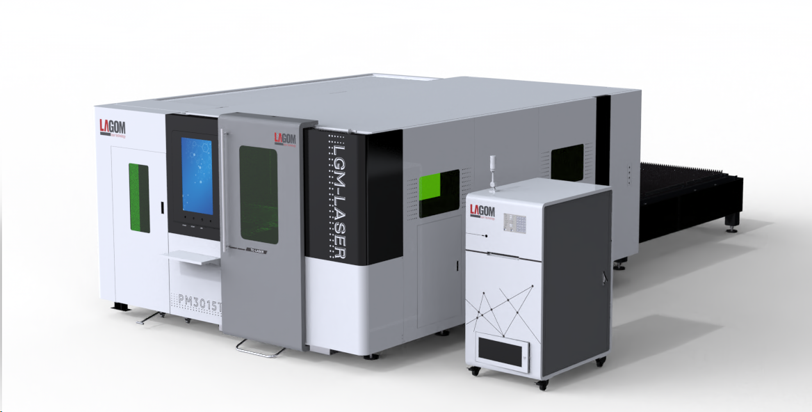 lagom lazer fiber kesim makinesi kapali tip max raycus rezenator boci raytools laser head f